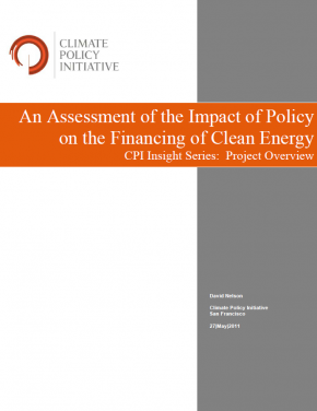 An Assessment of the Impact of Policy on the Financing of Clean Energy: Project Overview