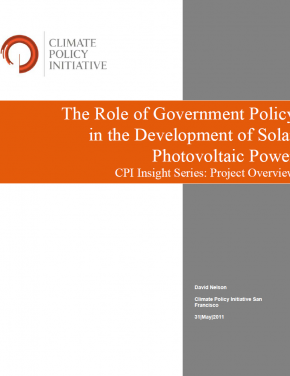 The Role of Government Policy in the Development of Solar Photovoltaic Power: Project Overview