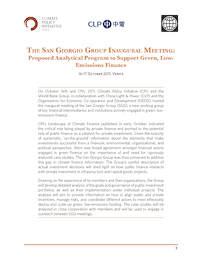 The San Giorgio Group Inaugural Meeting: Proposed Analytical Program