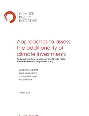 Approaches to assess the additionality of climate investments: Findings from the evaluation of the Climate Public Private Partnership Programme (CP3)